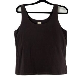 j jill tank top square neck brown size:L